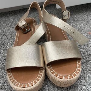 gold platform sandals
